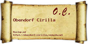 Obendorf Cirilla névjegykártya